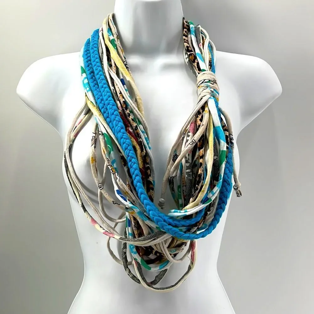 Dona Bela Shreds upcycled recycled clothing neckwear necklace scarf NEW NWT